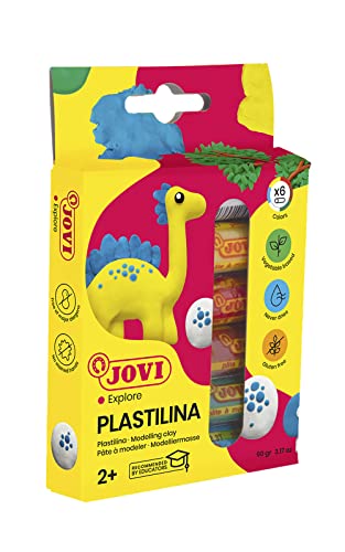 Jovi Plastilina Reusable Non-Drying Modeling Clay; .5 oz. Rolls, Set of 6 Colors, Perfect for Arts and Crafts Projects