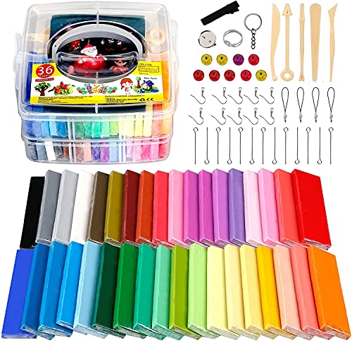 Polymer Clay, 36 Colours, Safe and Non-Toxic Polymer Clay, DIY Clay Gift for Children (Colour)