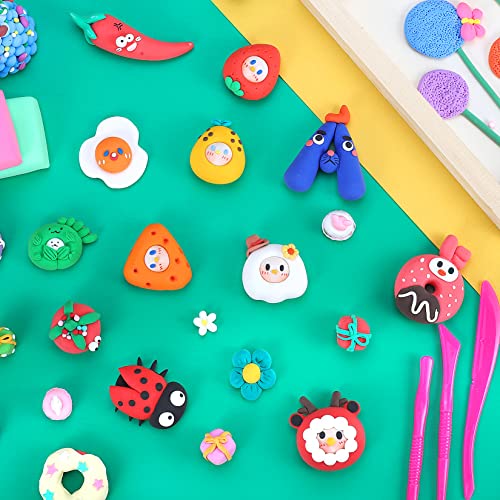 iFergoo Air Dry Clay, 24 Colors Modelling Clay Ultra Light Magic Clay, No-Toxic Modeling Clay & Dough, Creative Art DIY Kids, Children Girls Gift