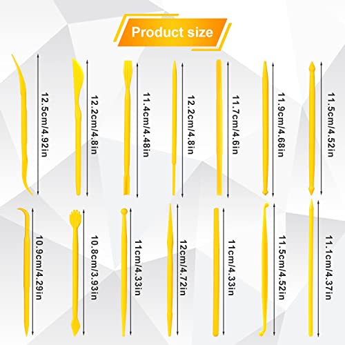 14pcs Plastic Clay Tools for Kids, Double-Ended Polymer Clay Tool Set Modeling Clay Sculpting Tools for Pottery Sculpture Ceramics Artwork Crafts