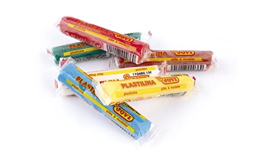 Jovi Plastilina Reusable Non-Drying Modeling Clay; .5 oz. Rolls, Set of 6 Colors, Perfect for Arts and Crafts Projects
