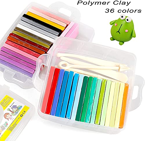 Polymer Clay, 36 Colours, Safe and Non-Toxic Polymer Clay, DIY Clay Gift for Children (Colour)