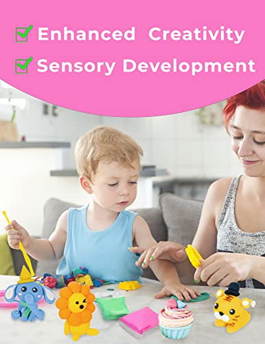 NEW Air Dry Clay, 24 Colours Ultra Light Modeling Clay with 3 Sculpting Tools, Magic Coloured Clay, Non-Toxic Dough, DIY Gift, Children Educational Toys, Multicoloured (NT007)