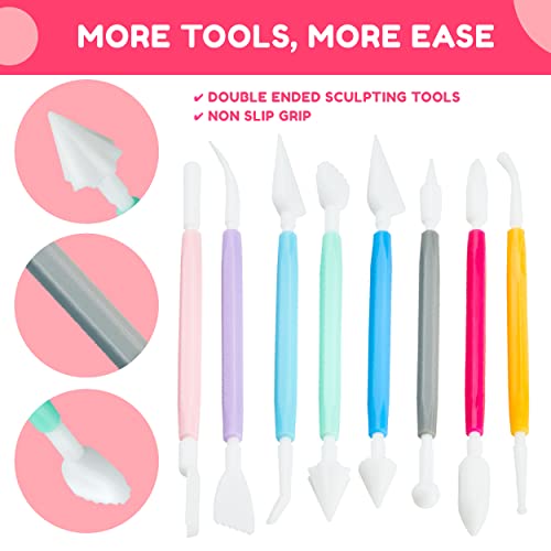 24 Colors Air Dry Clay For Kids With 8 Modelling Clay Tools, Project Booklet & 24 Poly Bags for Sculpting, DIY, Art & Crafts – Ultra light, Fine, Soft, Self Drying Foam Clay –Perfect Gift for All Ages