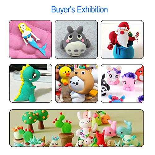 Polymer Clay Set, 24 Colours Nontoxic Oven Bake Clay Safe and Nontoxic Soft DIY Modelling Clay with Plastic Tools and Accessories Birthday Gifts for Kids