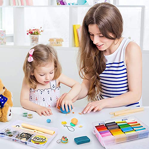 iFergoo Polymer Clay Set- 46 Colors Oven Bake Clay, 46 blocks Modeling Clay with Scuplting Tools and double layer storage box, Colorful Clay kit, Best gift for kids (Total 3.3 lb/1.5kg)…