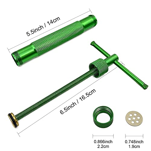 Techson Clay Extruder Kit, Stainless Steel Fondant Sugar Paste Exturder Gun with 20 Different Tips, Cake Decorating Tool Set (Green)