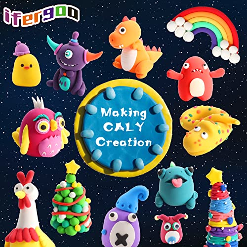 iFergoo Air Dry Clay, 24 Colors Modelling Clay Ultra Light Magic Clay, No-Toxic Modeling Clay & Dough, Creative Art DIY Kids, Children Girls Gift