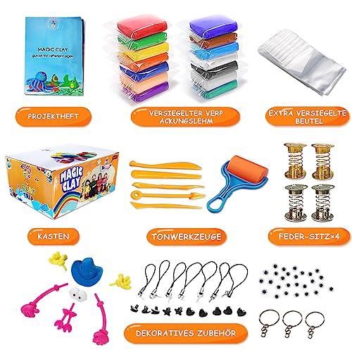 Modelling Clay Kit - 50 Colors Air Dry Magic Clay, DIY Molding Clay with Tools, Craft Kit for Kids Boys Girls, Presents Gift for Boys & Girls Age 3-12 Year Old