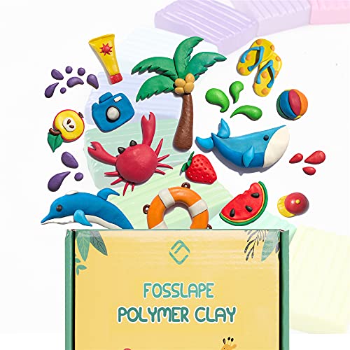 Fosslape Modelling Clay for Kids - 18 Colors (30.7 Grams x 18) Air Dry Clay for Kids & Adults with Clay Tools - Polymer Clay Set - Best Christmas, Birthday Gift for Kids - Air Drying Clay