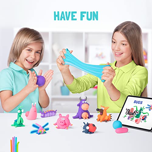 HEY CLAY Birds Set - Colourful Modeling Air Dry Clay for Kids - Air Dry Clay Kit 15 cans and sculpting tools with Fun Interactive Instructions App