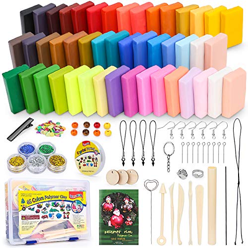 iFergoo Polymer Clay Set- 46 Colors Oven Bake Clay, 46 blocks Modeling Clay with Scuplting Tools and double layer storage box, Colorful Clay kit, Best gift for kids (Total 3.3 lb/1.5kg)…