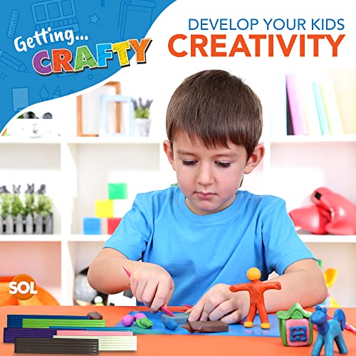 3pk Modelling Clay | 16 Assorted Colours Clay | Safe and Non Toxic Moulding Clay | Modeling Clay for Kids | Non Hardening Block Clay | Soft Clay for DIY Arts and Crafts