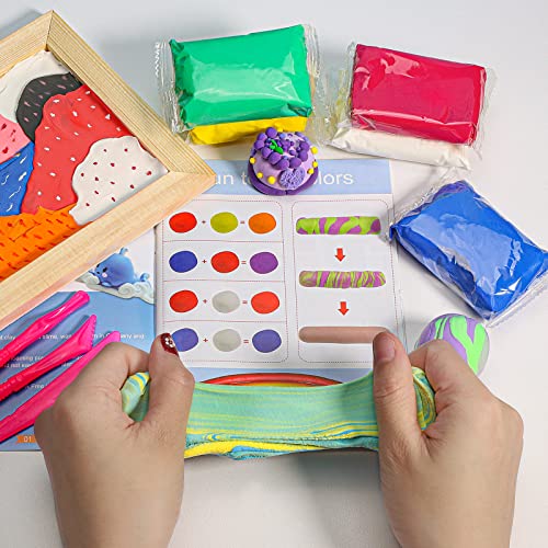 Air Dry Clay Kit,iFergoo 24 Colors Modeling Clay for Kids,with Free Tools and Manuals,Wonderful Air Hardening Clay,Educational Creative Gift for Kids.