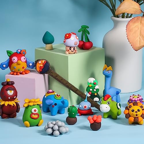 YILAIDA 62 Colors Oven Bake Modeling Clay, Non-Toxic & Safe, Polymer Clay Starter Kit with Sculpting Tools, Crafts Gift for Kids/Beginners/Adults