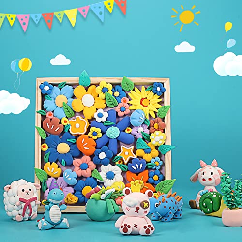 iFergoo Air Dry Clay, 65 Colours Modelling Clay for Kids, Safe and No-Toxic Modeling Clay & Dough, Soft & Stretchable DIY Magic Clay with Tools, Children Boys Girls Toys Gifts