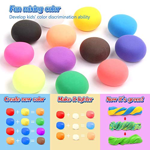 24 Colors Air Dry Clay Modeling Clay Set Magic Clay Studio Toy No-Toxic Ultra Light Clay Creative Art DIY Crafts Gift for Kids