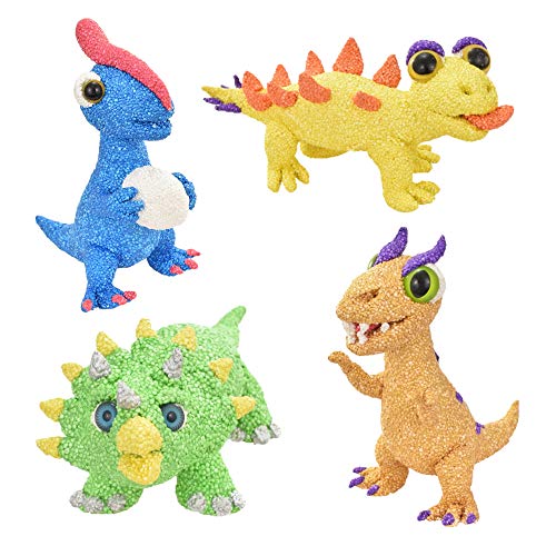 Kreative Kids Metallic Modelling Foam Wacky Monsters Craft Kit | Creates 4 Dinosaurs with Foam and Dough | Kids Craft Set