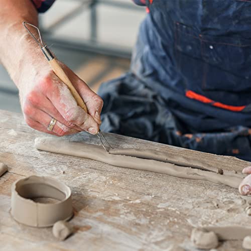 13 Pcs Pottery Sculpting Tool Set, Wooden Metal Pottery Carving Tool, Polymer Clay Tools for Adults Beginner, Ceramic Clay Modeling Tool Kit for Embossing Engraving Shaping Carving Dotting Smoothing