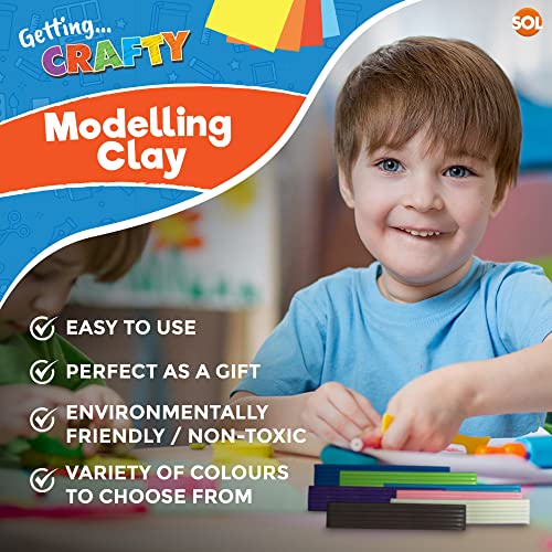 3pk Modelling Clay | 16 Assorted Colours Clay | Safe and Non Toxic Moulding Clay | Modeling Clay for Kids | Non Hardening Block Clay | Soft Clay for DIY Arts and Crafts