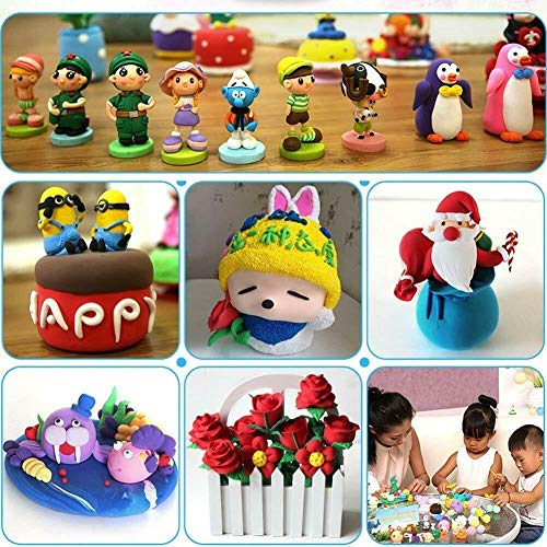 24 Colors Air Dry Clay Ultra Light Modeling Soft Clay Set with Modeling Tools and Project, No-Sticky and Non-Toxic Best DIY Educational Creative Gift for Kids