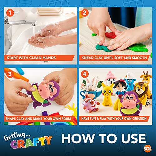 3pk Modelling Clay | 16 Assorted Colours Clay | Safe and Non Toxic Moulding Clay | Modeling Clay for Kids | Non Hardening Block Clay | Soft Clay for DIY Arts and Crafts