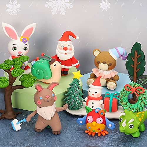 iFergoo Air Dry Clay, 65 Colours Modelling Clay for Kids, Safe and No-Toxic Modeling Clay & Dough, Soft & Stretchable DIY Magic Clay with Tools, Children Boys Girls Toys Gifts