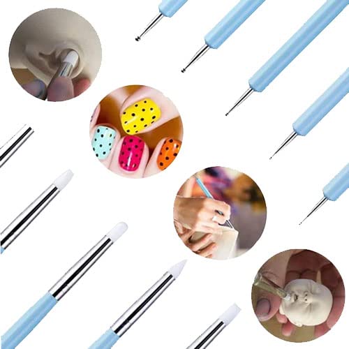 18 Pcs Professional Dotting Tools, Modeling Clay Sculpting Tool Set for Beginners and Professionals Shaping, Sculpting Tools, Ball Stylus, Polymer Clay Rubber Tips, Rock Painting