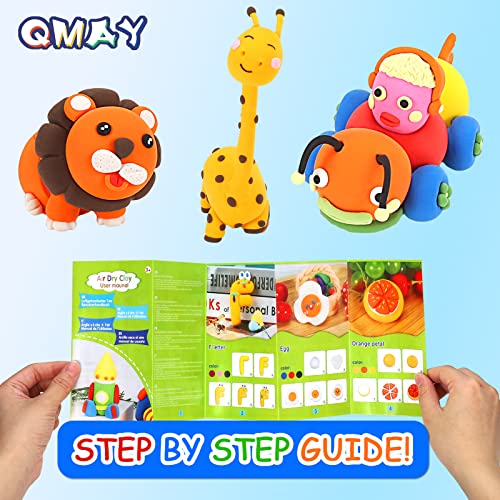 QMAY Air Dry Clay, 36 Colors Ultra Light Modeling Clay Magic Clay, No-Toxic Modeling Clay & Dough, Modeling Clay for Kids with Tools, Gift for Kids