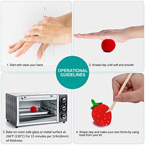 Polymer Clay 50 Colors 1.25Kg/2.75LB Nontoxic Oven Bake Clay Blocks Set Modelling Clay DIY Craft Kits Best Christmas and Birthday Gifts for Kids