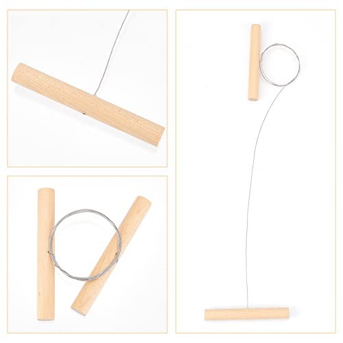 GORGECRAFT 6PCS Clay Cutters Wire Steel Wire Clay Cutting Tool Wooden Handles Cheese Plasticine Dough Mud Line Pottery Cutting Tools for Artists Ceramic Art Sculpture Crafts Supplies