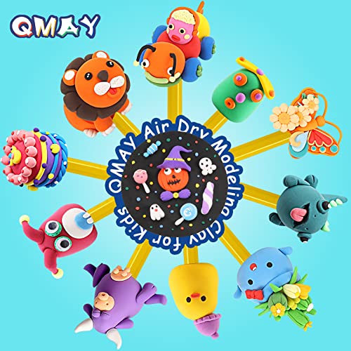 QMAY Air Dry Clay, 36 Colors Ultra Light Modeling Clay Magic Clay, No-Toxic Modeling Clay & Dough, Modeling Clay for Kids with Tools, Gift for Kids