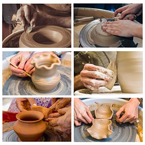 Andiker Clay Tools 8 PCS, Pottery Sculpting Tool Set, Wood and Metal Pottery Clay Modeling Tool for Beginners Ceramic Clay Tools for Pottery Ceramics Sculpture, Carving, Scraper