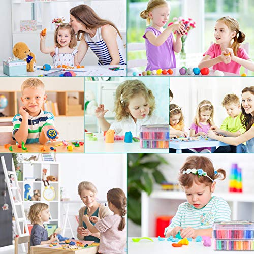 Polymer Clay 50 Colors 1.25Kg/2.75LB Nontoxic Oven Bake Clay Blocks Set Modelling Clay DIY Craft Kits Best Christmas and Birthday Gifts for Kids