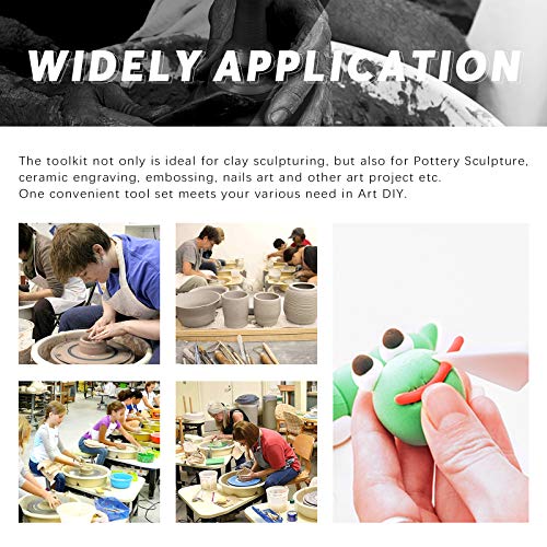 Swpeet 36Pcs Modeling Clay Sculpting Tools Kits, Ball Stylus Tool, Pottery Tools, Rubber Tip Pens, Plastic Clay Tools,Sculpting Kit for Making Modeling Clay Cake Fondant Decoration,Clay,Ceramics