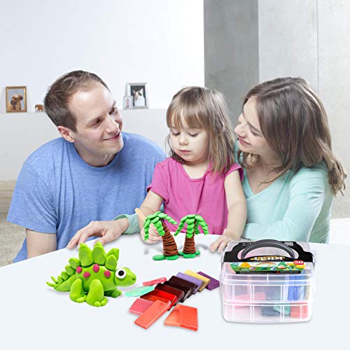 Polymer Clay 50 Colors 1.25Kg/2.75LB Nontoxic Oven Bake Clay Blocks Set Modelling Clay DIY Craft Kits Best Christmas and Birthday Gifts for Kids