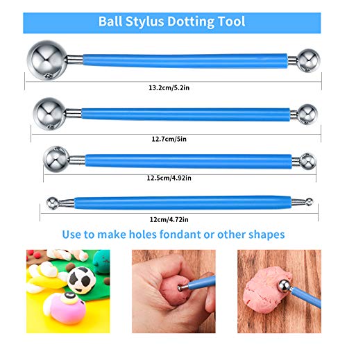 Polymer Clay Tools Set, 25 Pcs Clay Modelling Tools, Clay Sculpting Art Tools Kit, Pottery Carving Tool with a Storage Bag, Ball Stylus Dotting Tools, Wooden Nail Brush DIY, Embossing Tool