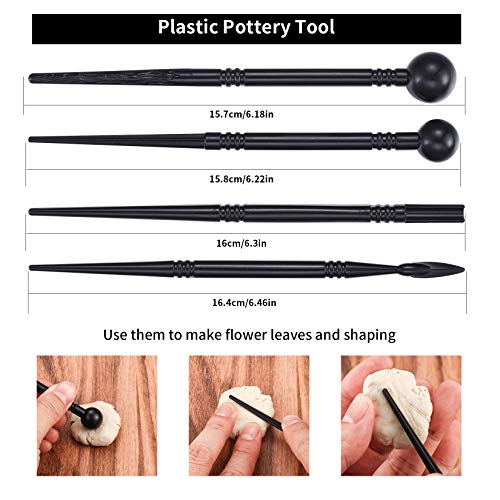 Polymer Clay Tools Set, 25 Pcs Clay Modelling Tools, Clay Sculpting Art Tools Kit, Pottery Carving Tool with a Storage Bag, Ball Stylus Dotting Tools, Wooden Nail Brush DIY, Embossing Tool