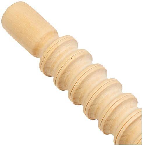 Creation Station Textured Wooden Rolling Pins, Beige, Small