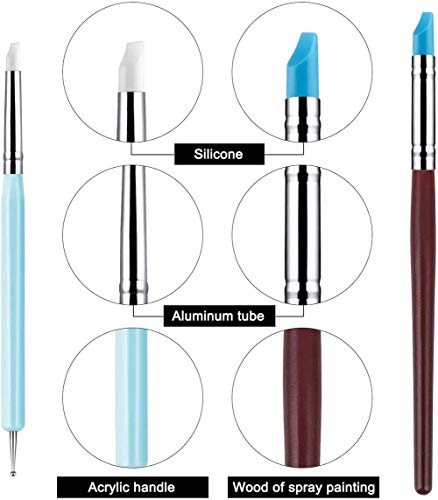 10 Pcs Silicone Clay Sculpting Tool, VieVogue 5 X 2 Way Modeling Dotting Tool & Size Color Shapers, Pottery Sculpture Carving Tools for Ploymer Cray DIY Handicraft Nail Art