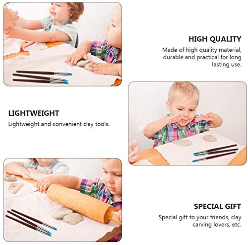 10 Pcs Silicone Clay Sculpting Tool, VieVogue 5 X 2 Way Modeling Dotting Tool & Size Color Shapers, Pottery Sculpture Carving Tools for Ploymer Cray DIY Handicraft Nail Art