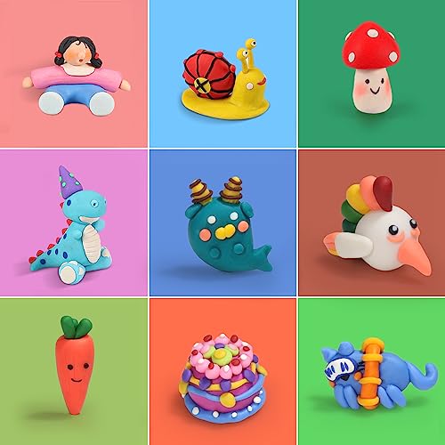 CiaraQ Polymer Clay, 24 Colors Oven Bake Clay Safe and Nontoxic DIY Modeling Clay Set with Modeling Tools, Clay Toy for Kids
