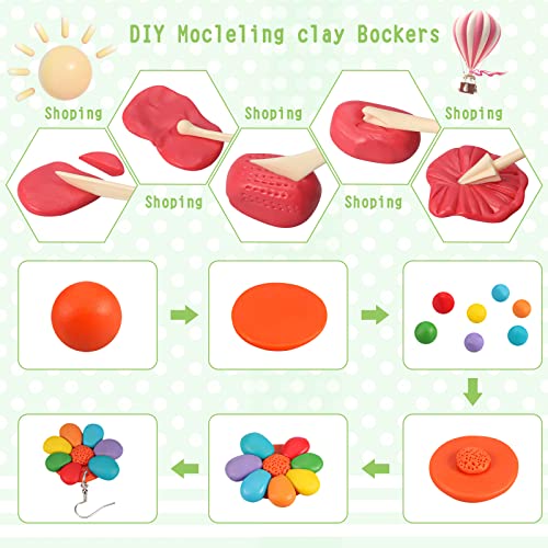 CiaraQ Polymer Clay, 24 Colors Oven Bake Clay Safe and Nontoxic DIY Modeling Clay Set with Modeling Tools, Clay Toy for Kids