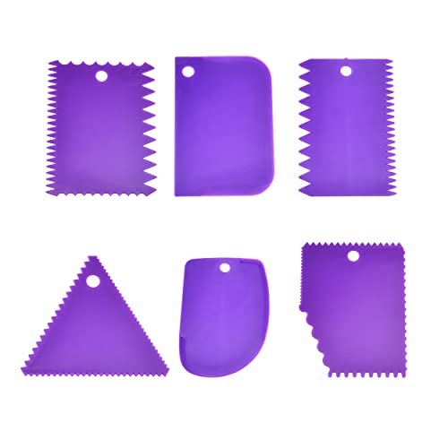 6Pcs Plastic Clay Scrapers for Sculpting and Embossing, Plastic Sculpture Scraper,Pottery Clay Scraper Ceramic Serrated Tools, Diverse Shapes, User-Friendly Design