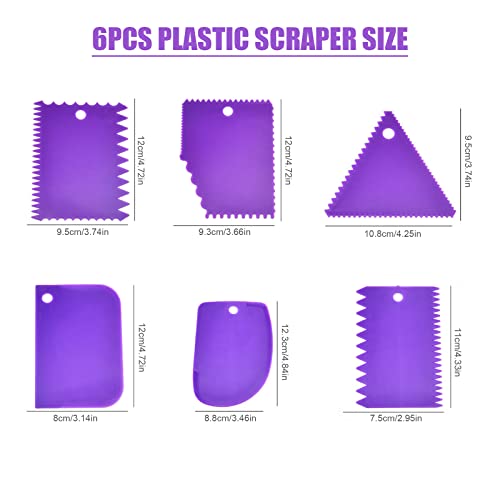 6Pcs Plastic Clay Scrapers for Sculpting and Embossing, Plastic Sculpture Scraper,Pottery Clay Scraper Ceramic Serrated Tools, Diverse Shapes, User-Friendly Design