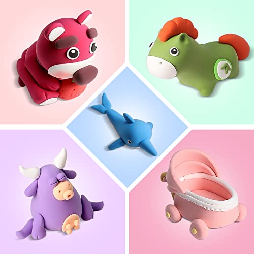 Air Dry Clay, 24 Colors Ultra Light Modeling Clay, iFergoo Magic Clay DIY Creative Modeling Dough with Project Booklet