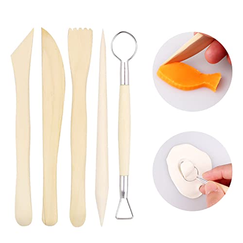 TIANNAIT 13 Pieces of Clay Tools, Plus 4 Pieces of Pressing Tools, Clay Modeling Tools, Pottery Carving Tools Set, Suitable for Pottery Ceramic Sculpture, Carving