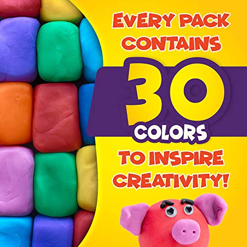 Creative Kids Air Dry Clay Modeling Crafts Kit For Children - Super Light Nontoxic - 30 Vibrant Colors & 3 Clay Tools - STEM Educational DIY Molding Set - Easy Instructions – Gift For Boys & Girls 3 +