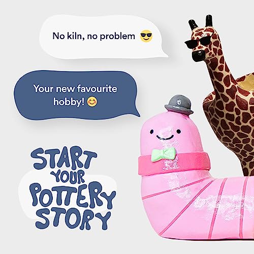 Sculpd Pottery Kit, Air-Dry Clay Starter Kit for Beginners with Gloss Varnish, Pottery Kit Includes: Paint, Tool Set, Paintbrushes, Sponge and Step-by-Step Guide, Air Drying Clay Kit for Adults