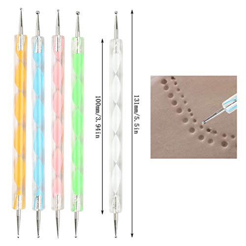 NA 20 PCS Polymer Clay Tools, Polymer Modeling Clay Sculpting Tools Set, Ball Stylus Dotting Tools Reusable Clay Pottery Tools with Storage Bag for Pottery Clay Modeling Embossing Nail Art DIY